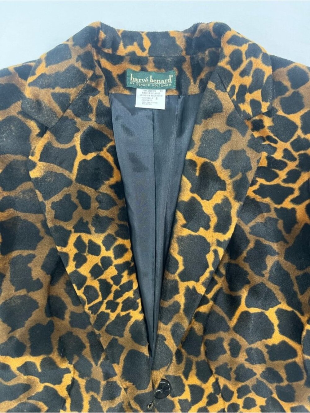 Vintage Harve Benard Leopard Print Faux Fur Blazer Jacket Coat Size 8 animal - Picture 4 of 5